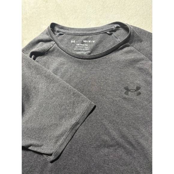 Under Armour The Tech Tee Solid Gray Active T Shirt Men's Medium - Picture 3 of 7